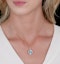 5.40ct Blue Topaz and Lab Diamond Halo Asteria Necklace in 9K Gold - image 2