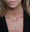 1.40ct Emerald Asteria Lab Diamond Halo Pendant Necklace in 9K Gold - image 2