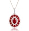 1.50ct Ruby Asteria Collection Diamond Halo Pendant Necklace 18K Gold - image 1