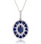 1.40ct Sapphire Asteria Diamond Halo Pendant Necklace in 18K Gold - image 1