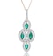 1ct Emerald Asteria Lab Diamond Drop Pendant Necklace in 9K Gold - image 1