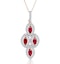 1.20ct Ruby Asteria Lab Diamond Drop Pendant Necklace in 9K Gold - image 1