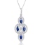 1.20ct Sapphire Lab Diamond Drop Pendant Necklace in 9K White  Gold - image 1