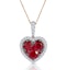 0.80ct Ruby Asteria Diamond Heart Pendant Necklace in 18K Gold - image 1
