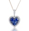 0.80ct Sapphire Asteria Lab Diamond Heart Pendant Necklace in 9K Gold - image 1