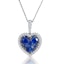 0.80ct Sapphire Asteria Diamond Heart Pendant Necklace 18K White Gold - image 1