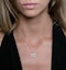 2.50ct Blue Topaz Asteria Diamond Halo Pendant Necklace in 18KW Gold - image 2