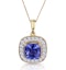 1.60ct Tanzanite Asteria Diamond Halo Pendant Necklace in 18K Gold - image 1