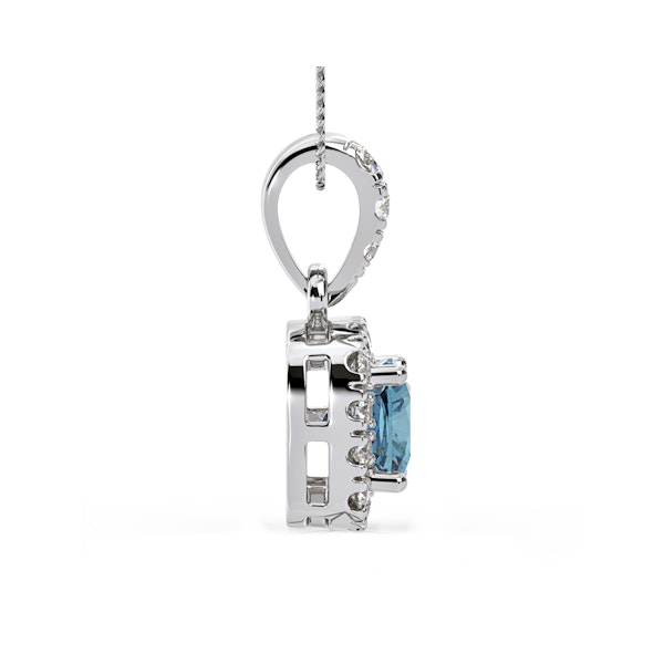 Beatrice Blue Lab Diamond Cushion Cut Necklace 0.70ct in 18K White Gold - Elara Collection - Image 5