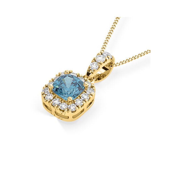 Beatrice Blue Lab Diamond Cushion Cut Necklace 0.70ct in 18K Gold - Elara Collection - Image 3