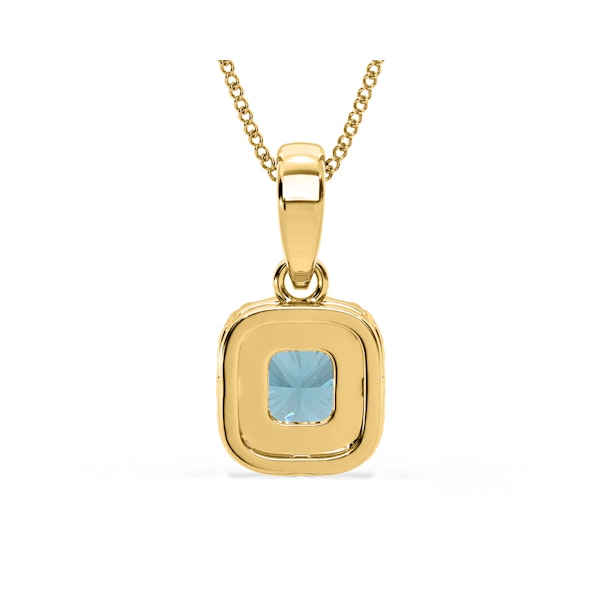 Beatrice Blue Lab Diamond Cushion Cut Necklace 0.70ct in 18K Gold - Elara Collection - Image 6