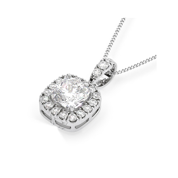 Beatrice Cushion Cut Lab Diamond Pendant Necklace 1.38ct in 18K White Gold F/VS1 - Image 3
