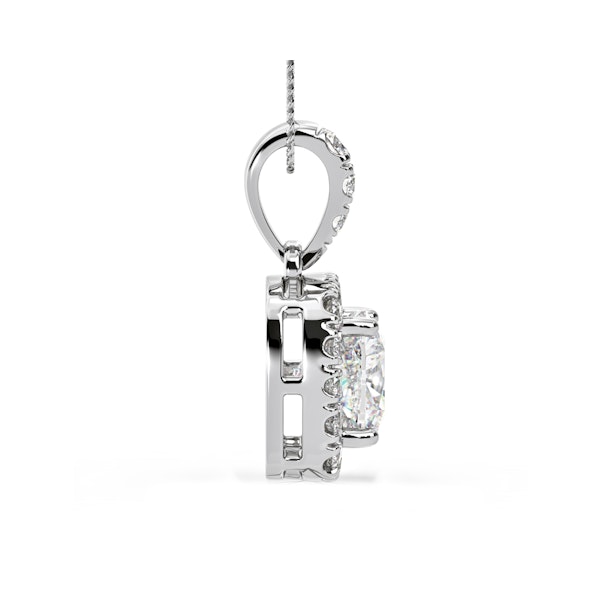 Beatrice Cushion Cut Lab Diamond Pendant Necklace 1.38ct in 18K White Gold F/VS1 - Image 5
