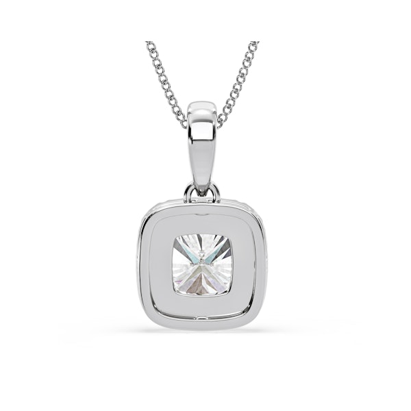 Beatrice Cushion Cut Lab Diamond Pendant Necklace 1.38ct in 18K White Gold F/VS1 - Image 6