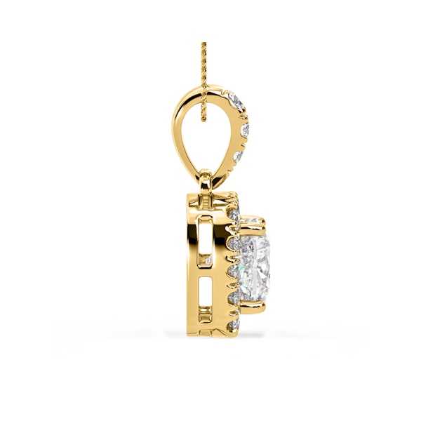 Beatrice Cushion Cut Lab Diamond Pendant Necklace 1.38ct in 18K Yellow Gold F/VS1 - Image 5