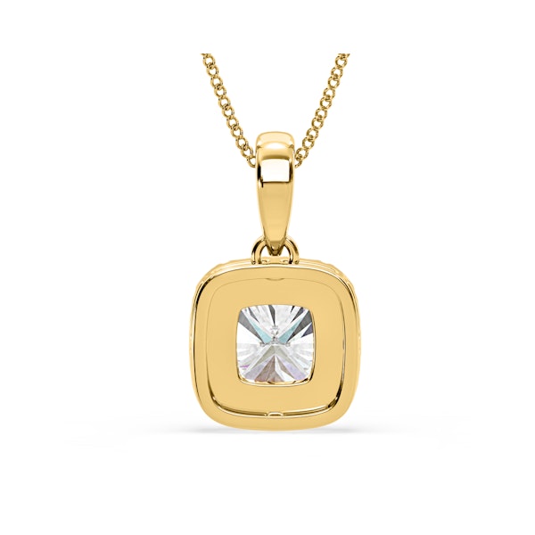 Beatrice Cushion Cut Lab Diamond Pendant Necklace 1.38ct in 18K Yellow Gold F/VS1 - Image 6