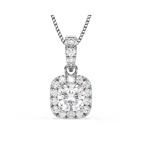 Beatrice Cushion Cut Lab Diamond Pendant Necklace 0.70ct in 18K White Gold F/VS1