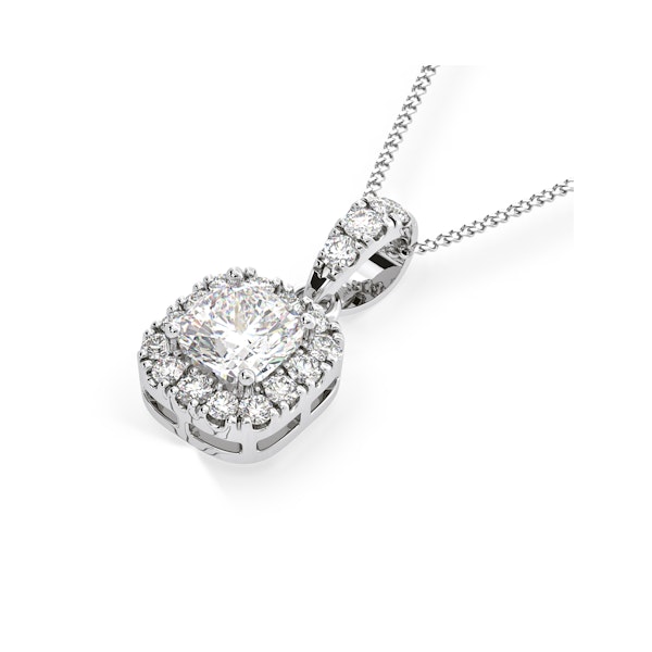 Beatrice Cushion Cut Lab Diamond Pendant Necklace 0.70ct in 18K White Gold F/VS1 - Image 3