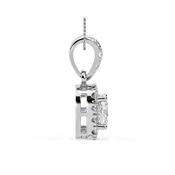 Beatrice Cushion Cut Lab Diamond Pendant Necklace 0.70ct in 18K White Gold F/VS1 - Image 5