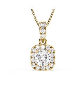 Beatrice Cushion Cut Lab Diamond Pendant Necklace 0.70ct in 18K Yellow Gold F/VS1