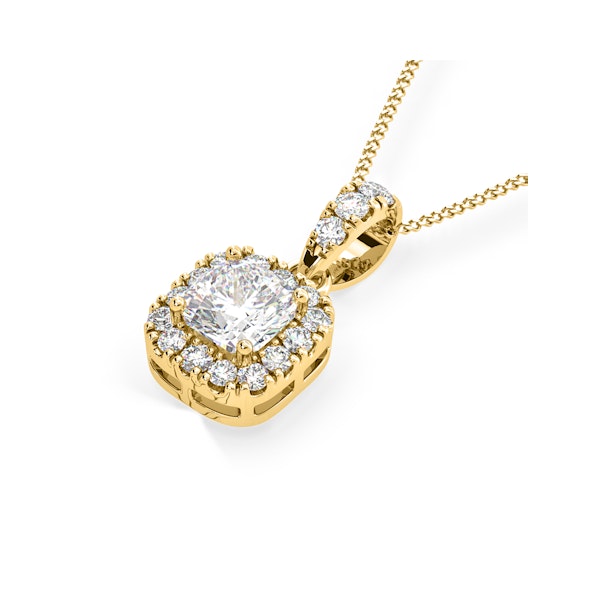 Beatrice Cushion Cut Lab Diamond Pendant Necklace 0.70ct in 18K Yellow Gold F/VS1 - Image 3