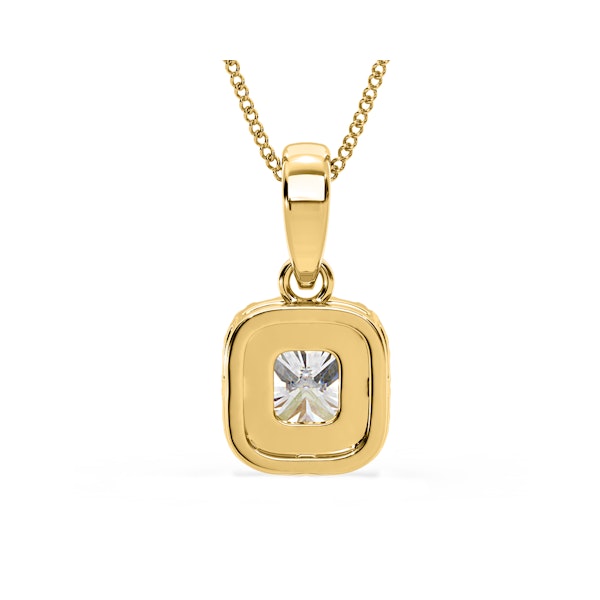 Beatrice Cushion Cut Lab Diamond Pendant Necklace 0.70ct in 18K Yellow Gold F/VS1 - Image 6