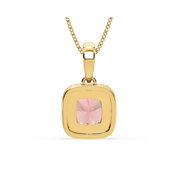 Beatrice Pink Lab Diamond Cushion Cut Necklace 1.38ct in 18K Gold - Elara Collection - Image 6