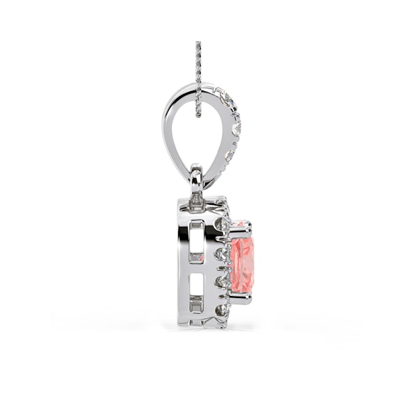 Beatrice Pink Lab Diamond Cushion Cut Necklace 0.70ct in 18K White Gold - Elara Collection - Image 5