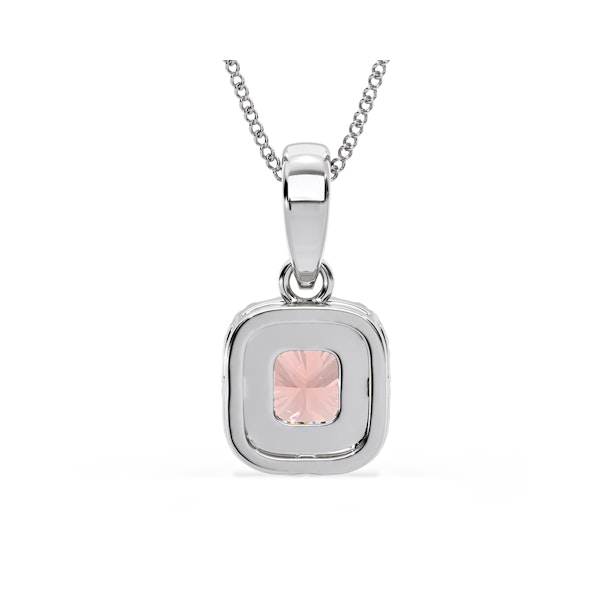 Beatrice Pink Lab Diamond Cushion Cut Necklace 0.70ct in 18K White Gold - Elara Collection - Image 6