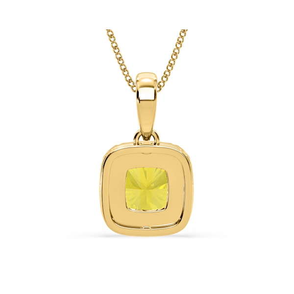 Beatrice Yellow Lab Diamond Cushion Cut Necklace 1.38ct in 18K Gold - Elara Collection - Image 6