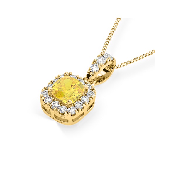 Beatrice Yellow Lab Diamond Cushion Cut Necklace 0.70ct in 18K Gold - Elara Collection - Image 3