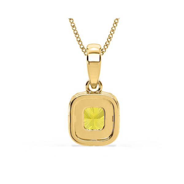 Beatrice Yellow Lab Diamond Cushion Cut Necklace 0.70ct in 18K Gold - Elara Collection - Image 6