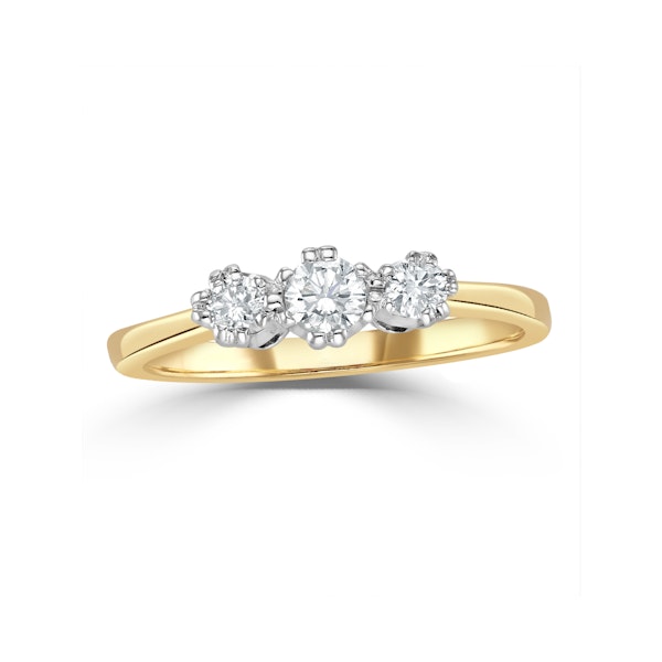 Emily 18K Gold 3 Stone Diamond Ring 0.33CT G/VS - Image 2