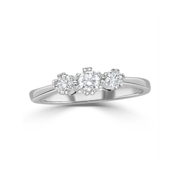 Emily 18K White Gold 3 Stone Diamond Ring 0.33CT H/SI - Image 2