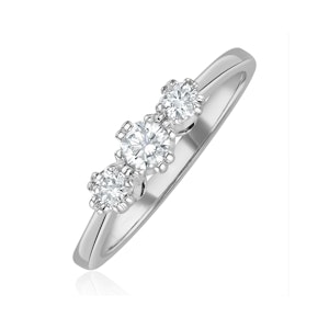 Emily 18K White Gold 3 Stone Diamond Ring 0.33CT G/VS