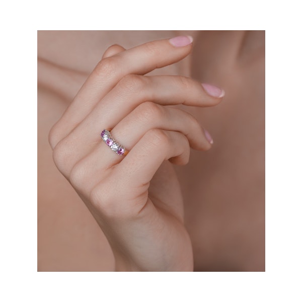 Pink Sapphire 0.90ct and Diamond Ring 0.40ct 18K Gold Ft26 - Image 4