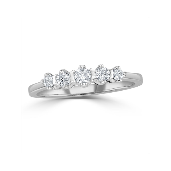 Grace 18K White Gold 5 Stone Diamond Eternity Ring 0.33CT H/SI - Image 2