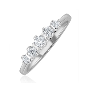 Grace 18K White Gold 5 Stone Diamond Eternity Ring 0.33CT H/SI