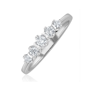 Grace 18K White Gold 5 Stone Diamond Eternity Ring 0.33CT H/SI