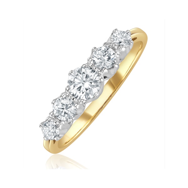 Grace 18K Gold 5 Stone Diamond Eternity Ring 0.75CT - Image 1