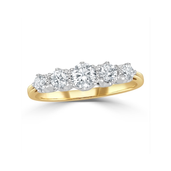 Grace 18K Gold 5 Stone Diamond Eternity Ring 0.75CT - Image 2