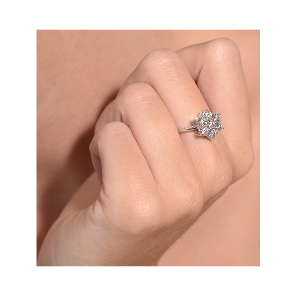 Millie 18K White Gold Diamond Cluster Ring 1.00CT H/SI - FT20-322JUY - Image 4