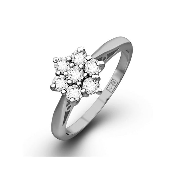 Millie 18K White Gold Diamond Cluster Ring 1.00CT H/SI - FT20-322JUY - Image 1