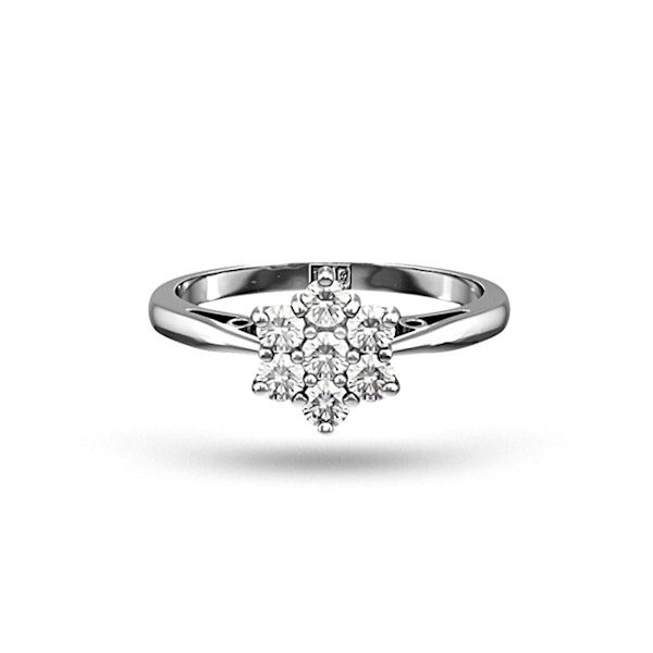 Millie 18K White Gold Diamond Cluster Ring 0.50CT H/SI - FT20-72JUY - Image 2