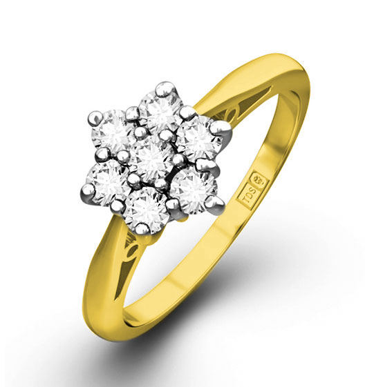 18k gold diamond cluster ring