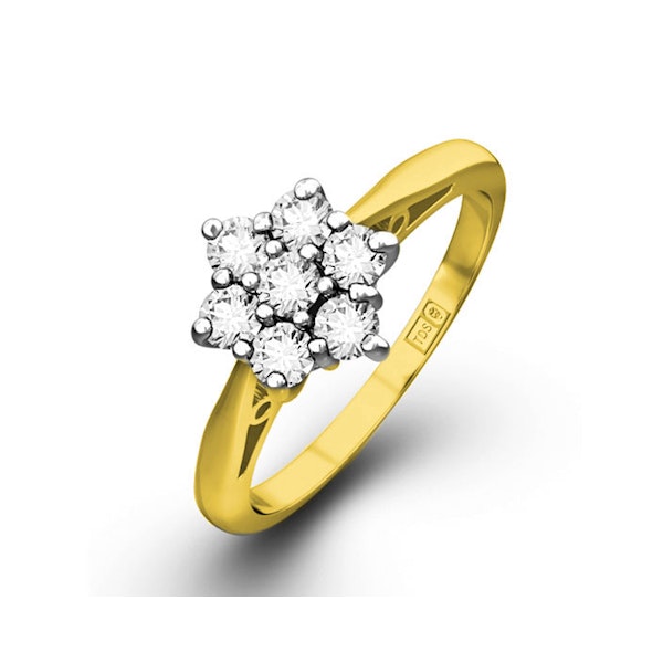 Millie 18K Gold Diamond Cluster Ring 0.50CT H/SI - FT20-72JUA - Image 1