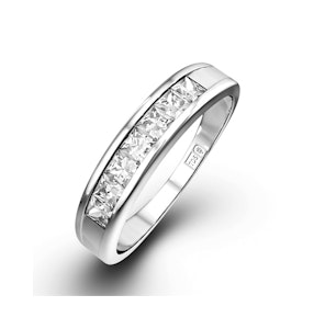 18K White Gold Princess Diamond Half Eternity Ring 0.50CT H/SI