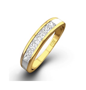 18K Gold Princess Diamond Half Eternity Ring 0.50CT H/SI