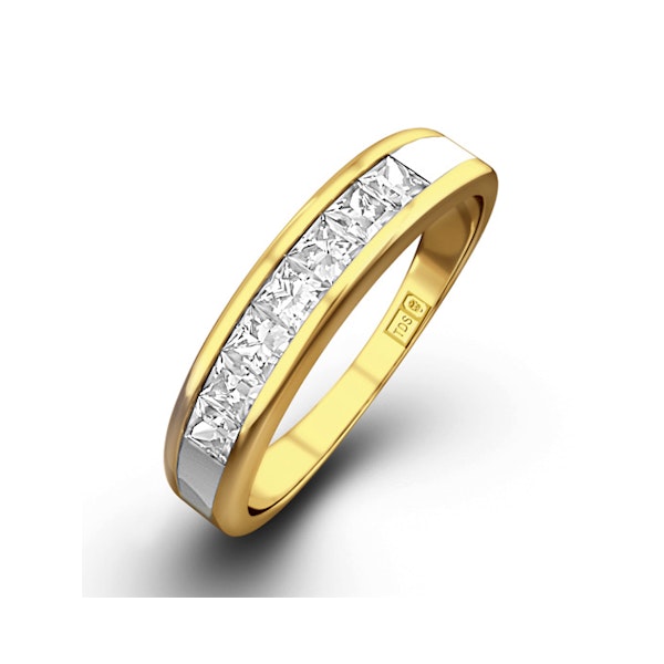 18K Gold Princess Diamond Half Eternity Ring 1.50CT H/SI - Image 1