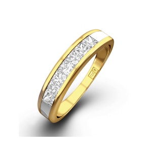 18K Gold Princess Diamond Half Eternity Ring 0.50CT H/SI
